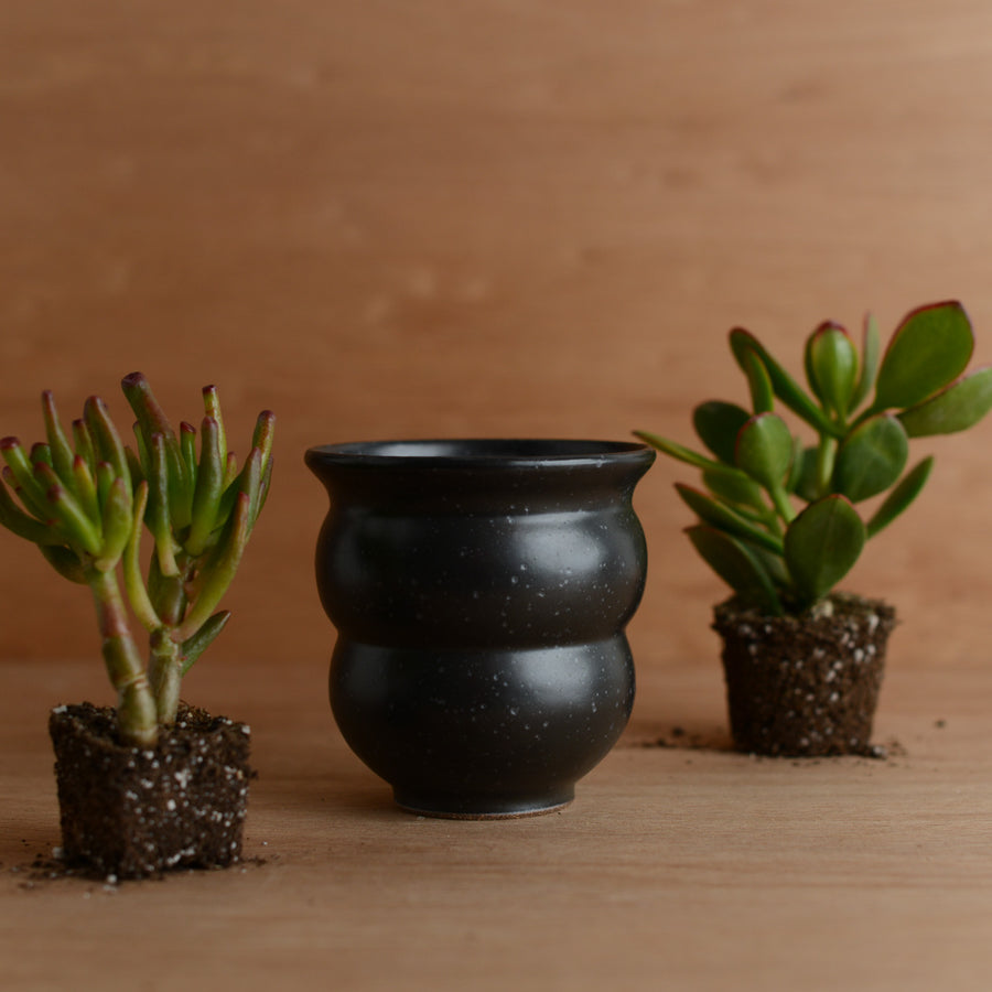 'Curved Footed' (Matte Black) Pottery by Emily Davis