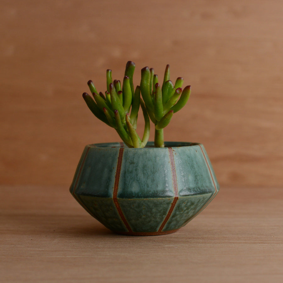 'Geo Planter' (Turquoise) Pottery by Emily Davis