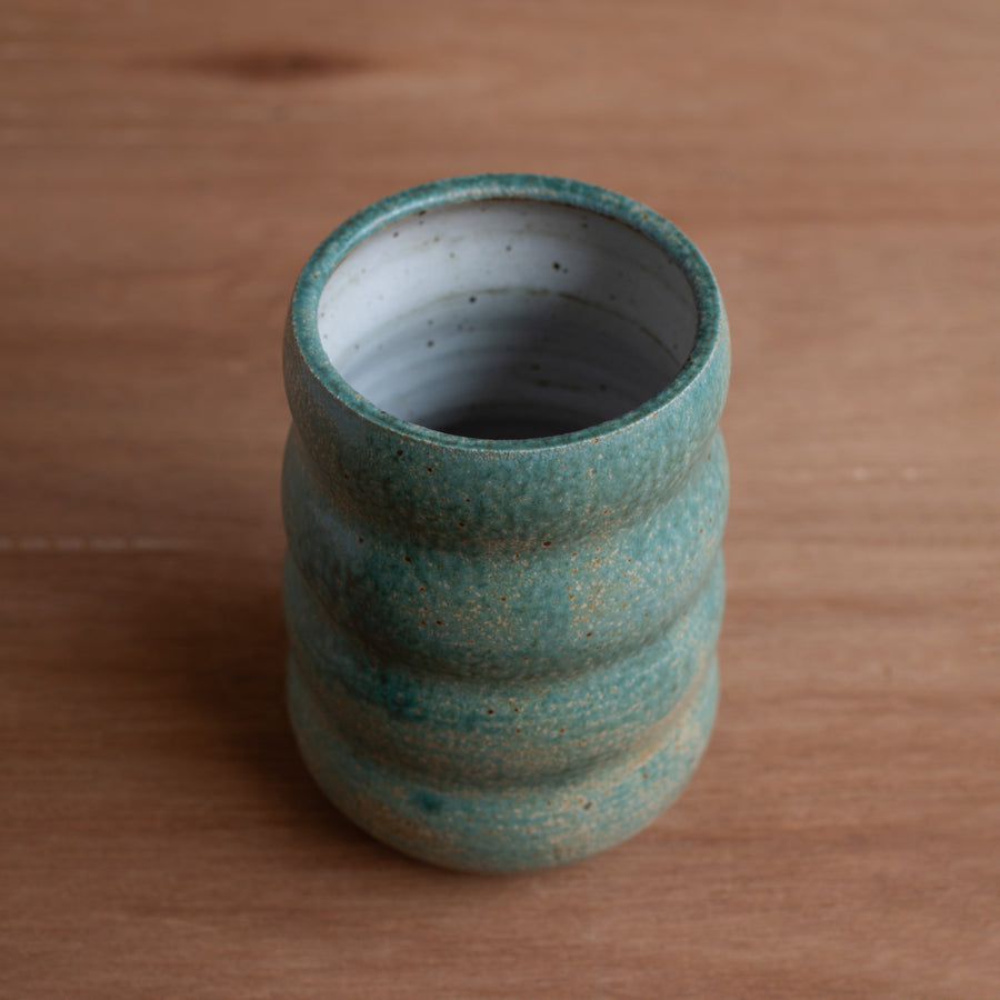 'Wavy Vase' (Turquoise) Pottery by Emily Davis