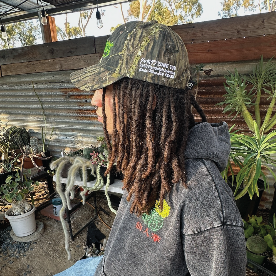 'Plantlife' Hoodie (Acid Wash Black)