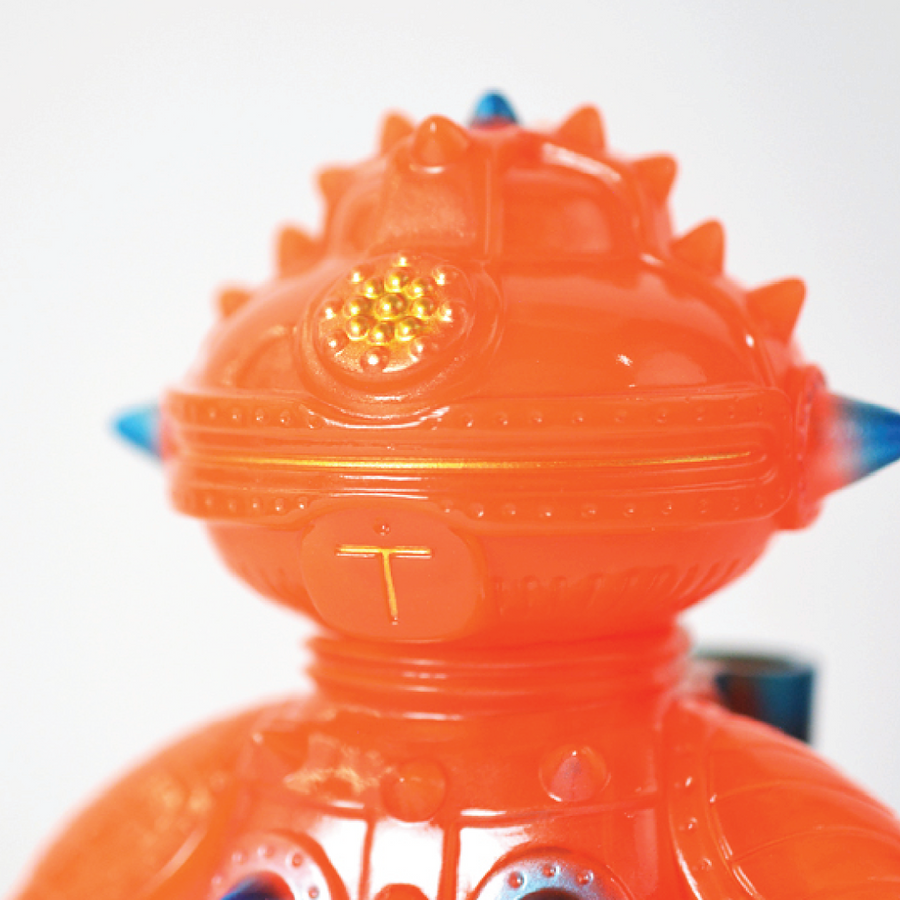 'Tomodachi- First Machine' Sofubi - (Kimagure Orange) + DOGUZA-jin (Clear Blue)