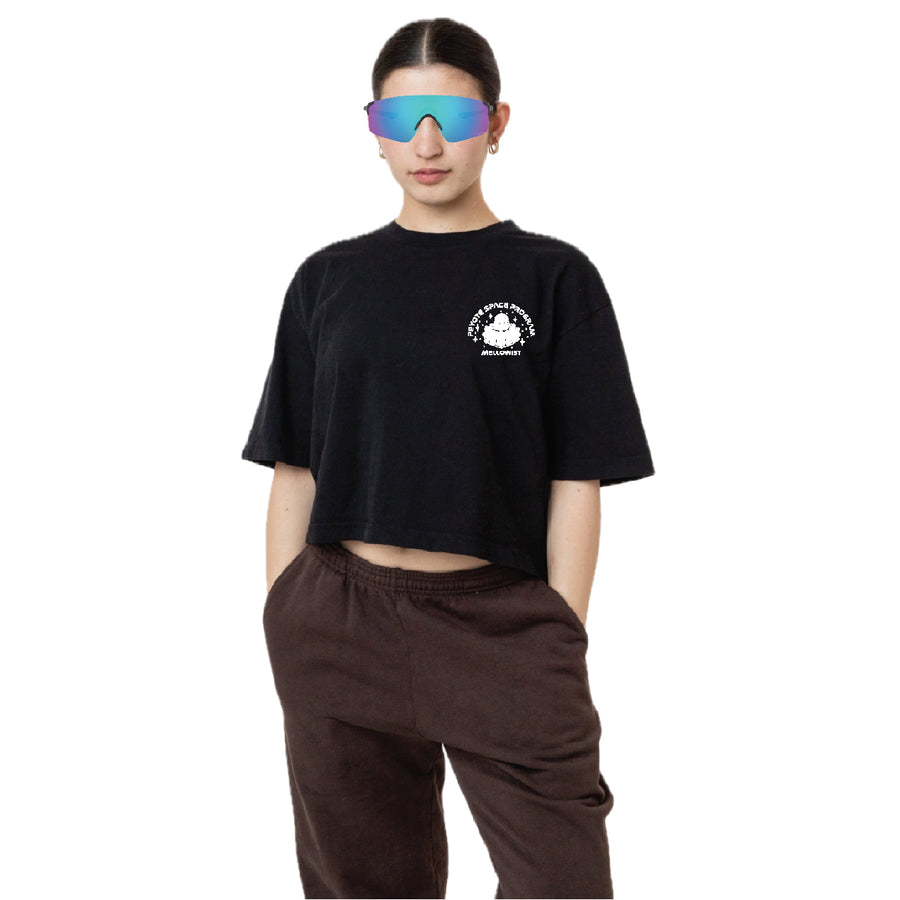 'Peyote Space Program' Women's Cropped T (Black)