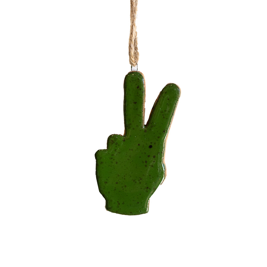 ‘Peace Sign’ Ornament (Green)