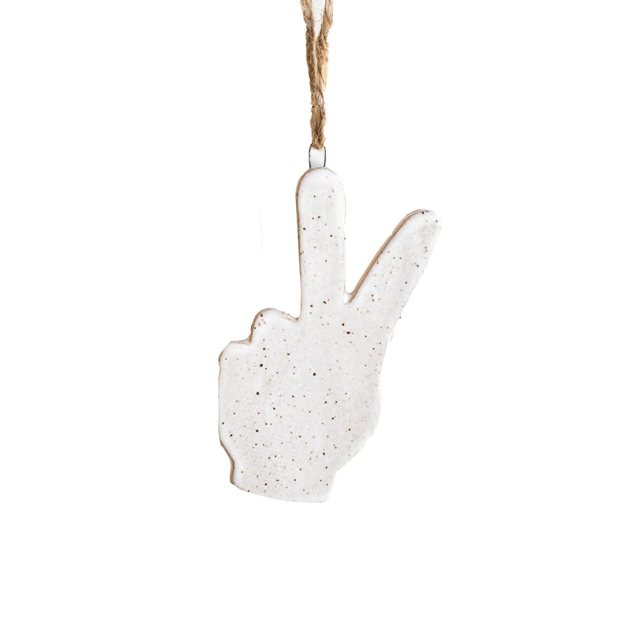 ‘Peace Sign’ Ornament (White)