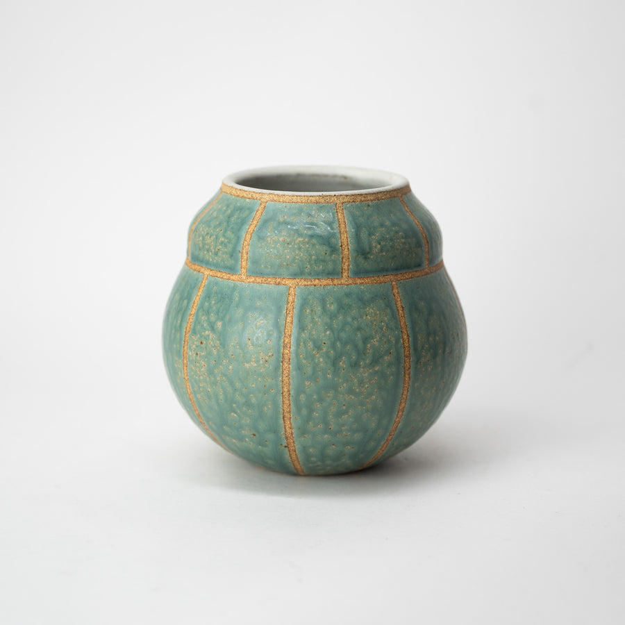 'Rounded Vase' (Turquoise) Pottery by Emily Davis