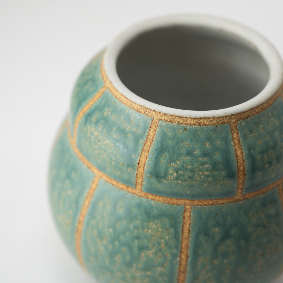 'Rounded Vase' (Turquoise) Pottery by Emily Davis