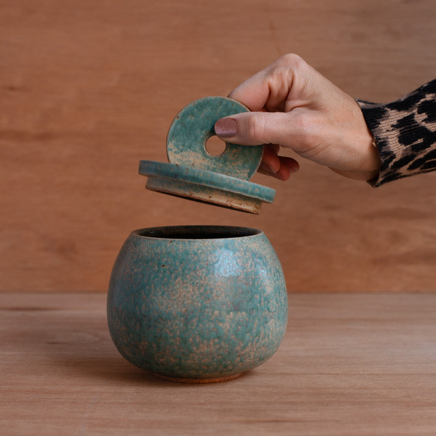 'Stoneware Jar' (Turquoise) Pottery by Emily Davis