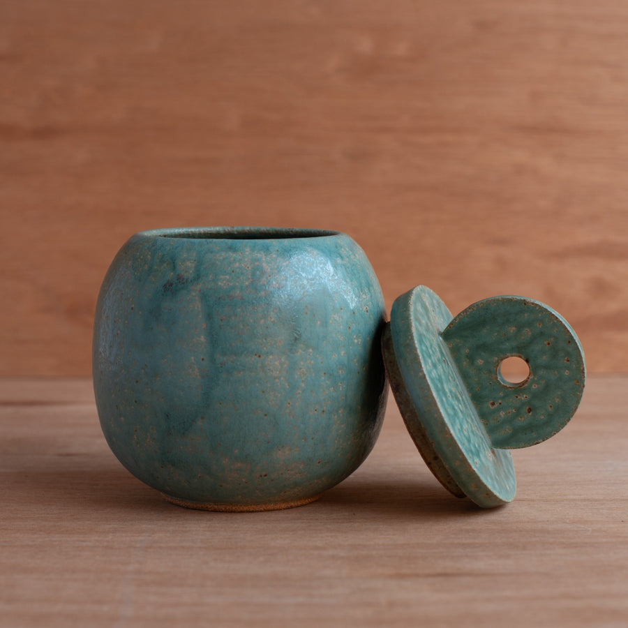 'Stoneware Jar' 2 (Turquoise) Pottery by Emily Davis