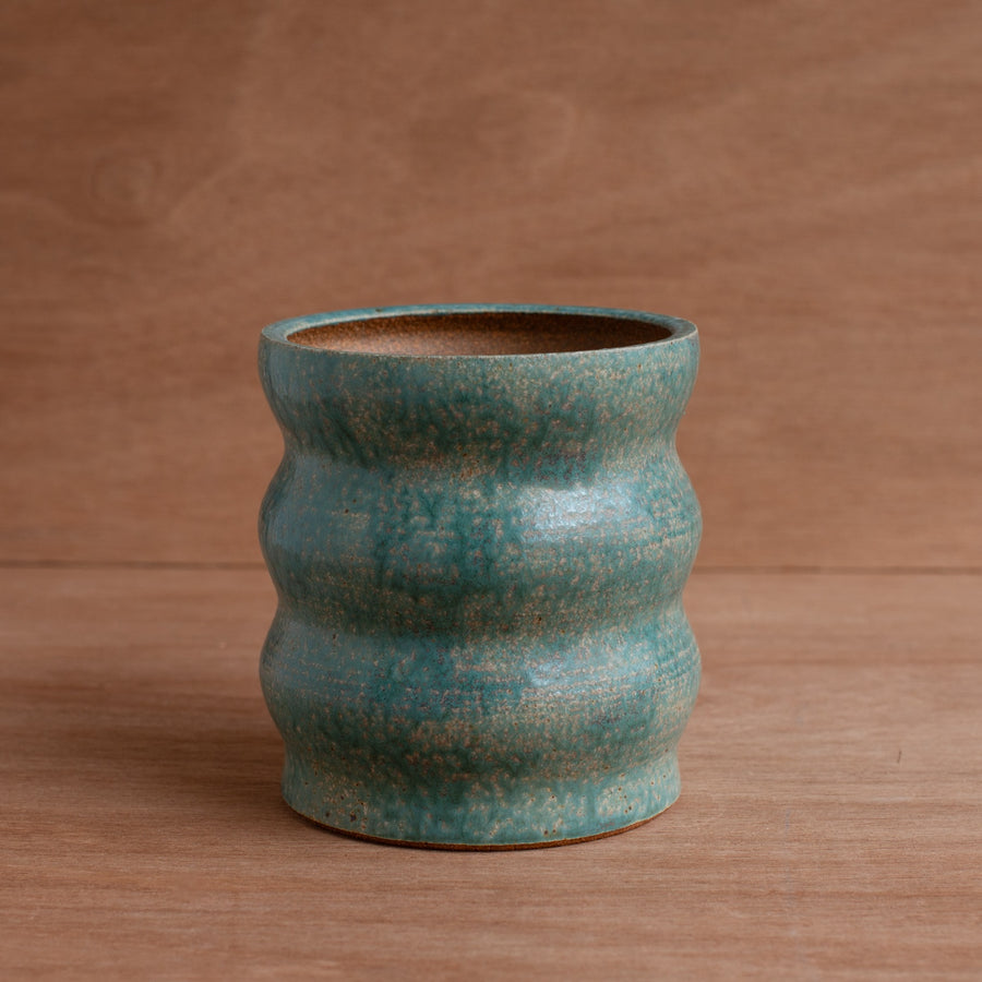 'Stoneware Tall Planter' (Turquoise) Pottery by Emily Davis