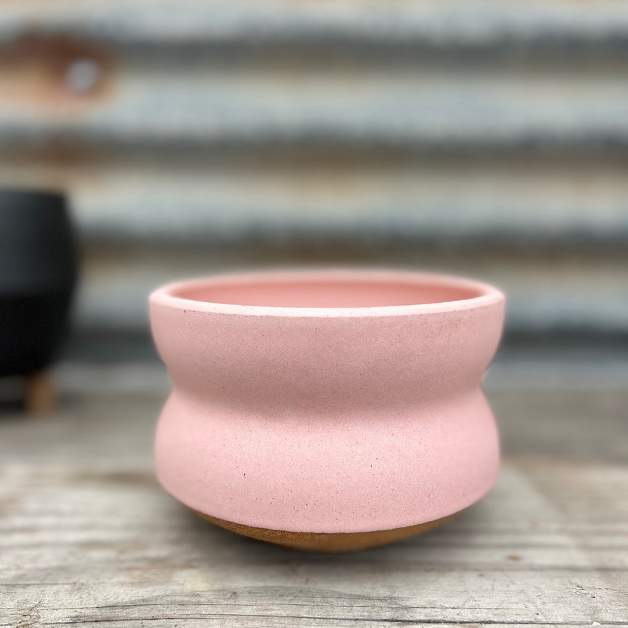 'Round Stoneware Planter' (Matte Pink) Pottery by Emily Davis