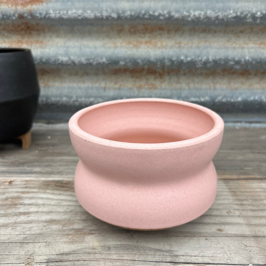 'Round Stoneware Planter' (Matte Pink) Pottery by Emily Davis