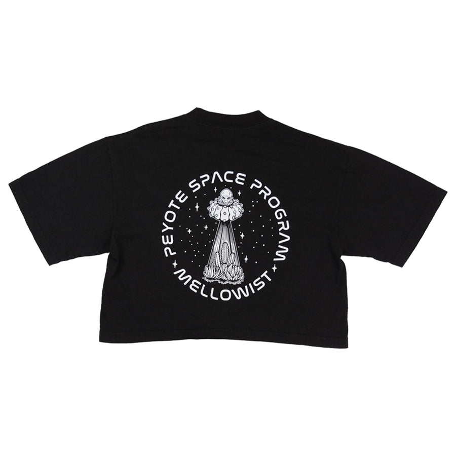 'Peyote Space Program' Women's Cropped T (Black)