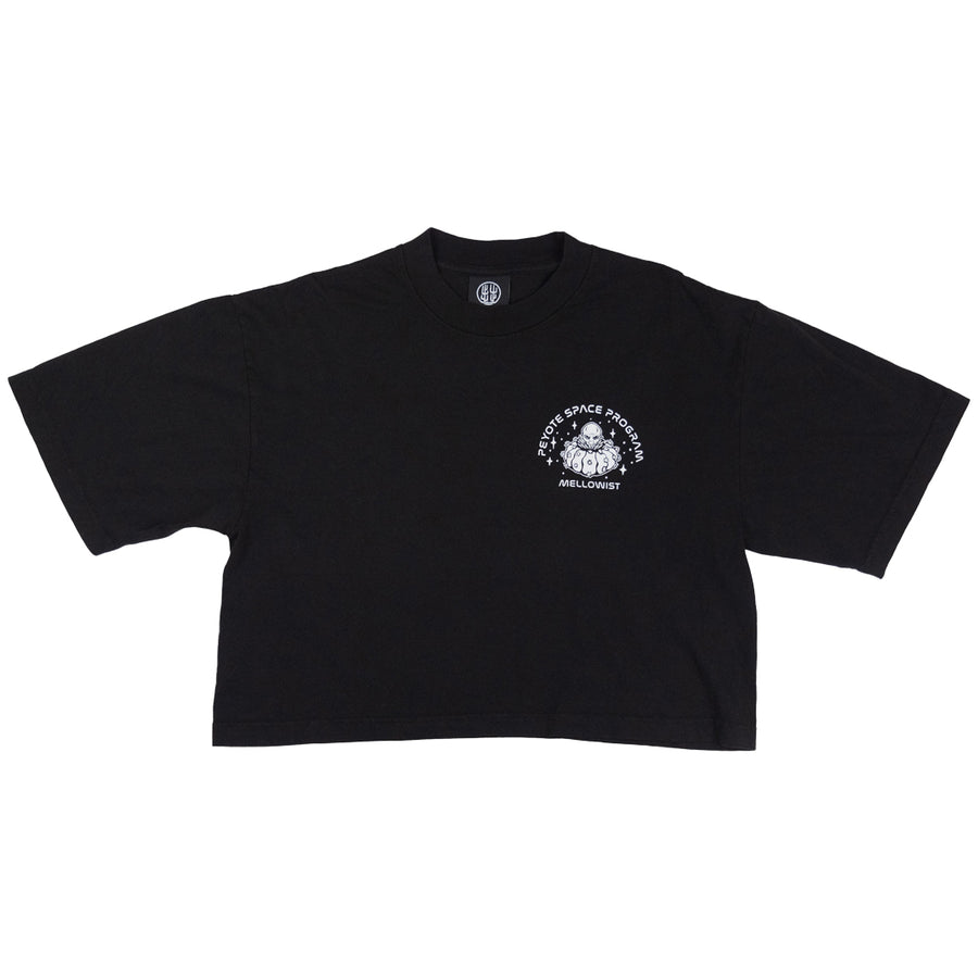 'Peyote Space Program' Women's Cropped T (Black)