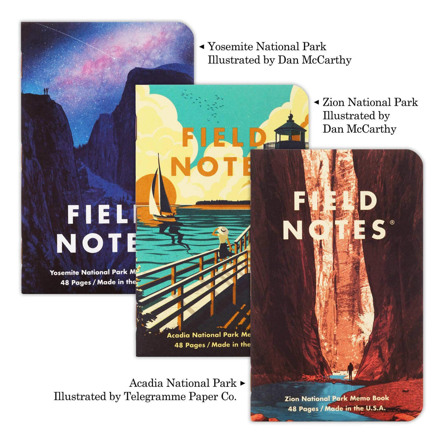 'National Parks' (3- Pack A - Yosemite, Acadia, Zion)